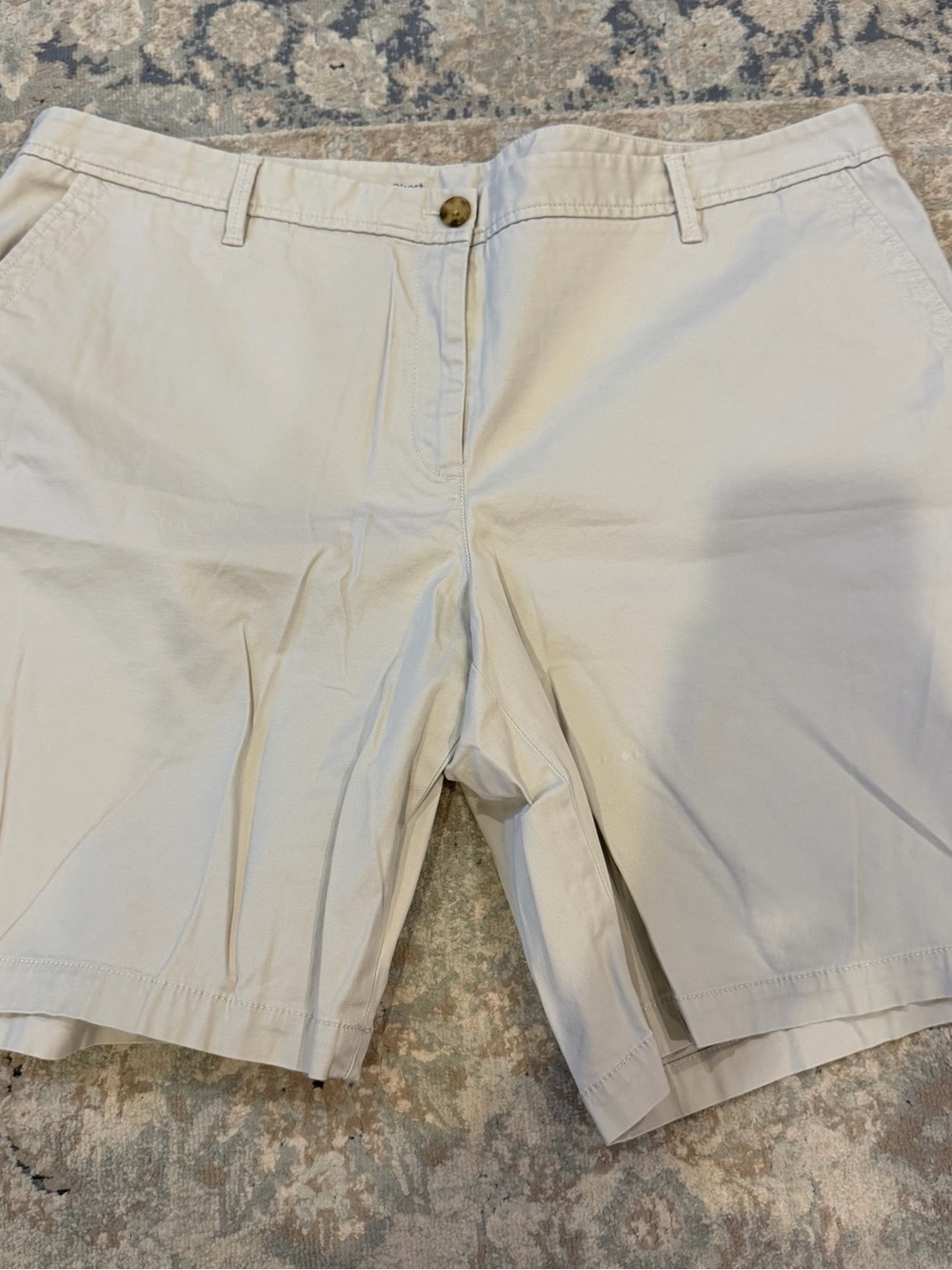 Talbots Cream Bermuda Shorts with Belt Loops
